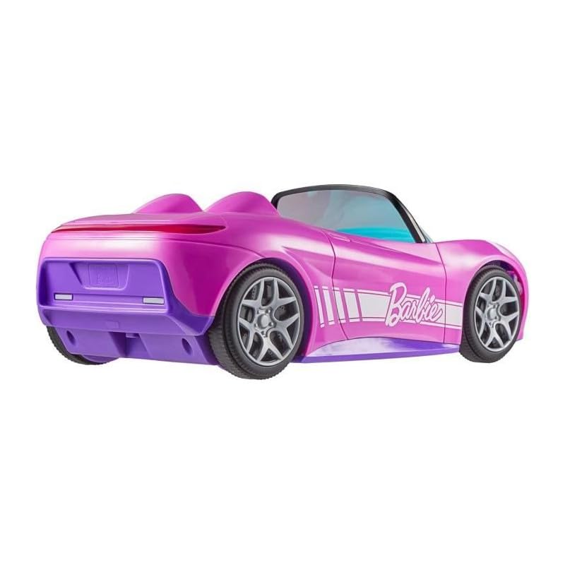 Hot Wheels RC Barbie Convertible Toy Car - Remote-Controlled Pink Vehicle for 2 Barbie Dolls