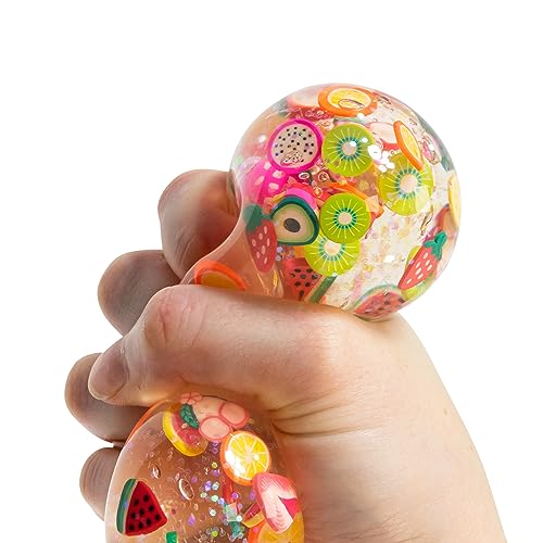 Tobar Scrunchems Tutti Frutti Stress Squish Ball - Sensory Fidget Toy for Kids and Adults