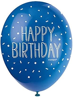 Happy Birthday Blue Latex Balloons - Pack of 5, 30cm Pearlised Birthday Party Decorations