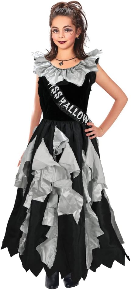 Bristol Novelty Zombie Prom Queen Costume - Grey, Age 8-10 Years