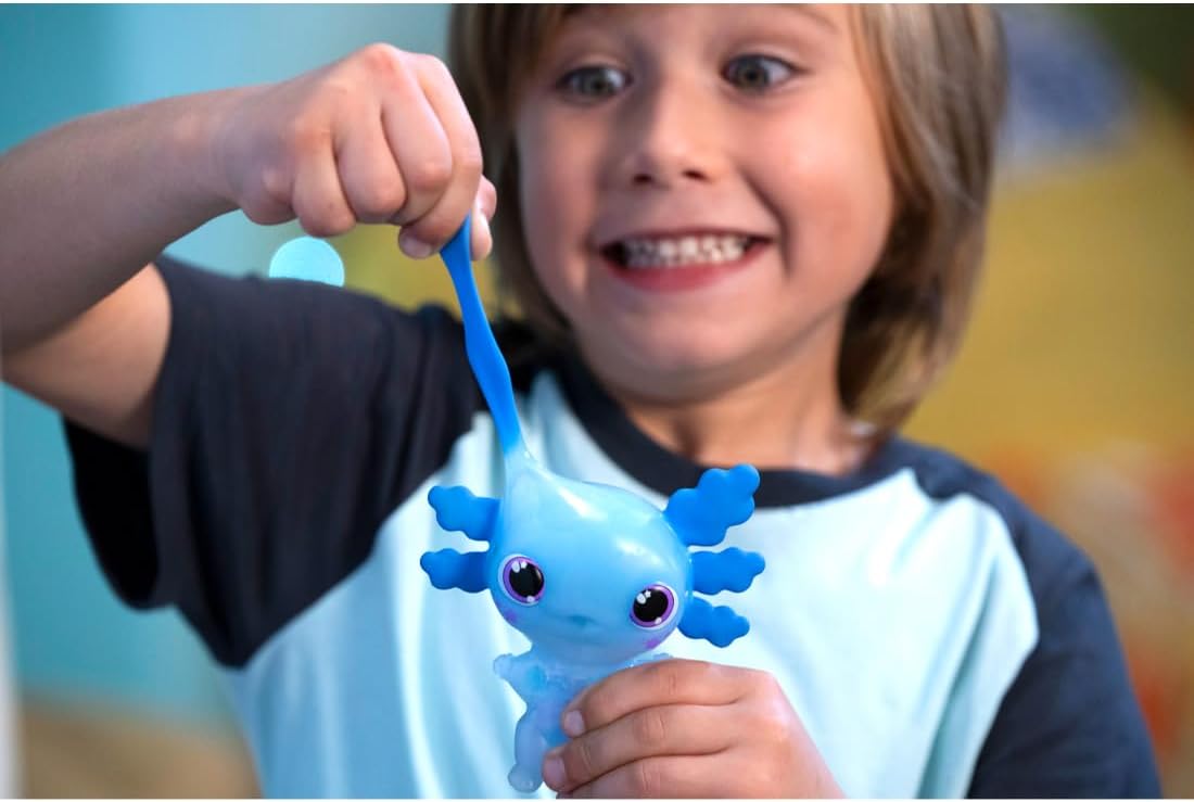 Let's Glo Axolotl - Blue Light-Up Interactive Electronic Pet Toy