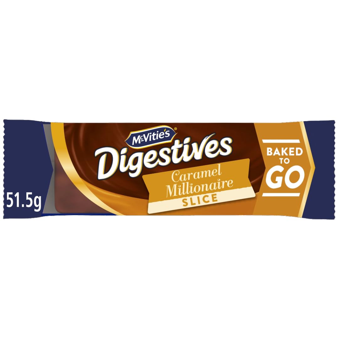 McVitie's Milk Chocolate Digestives Caramel Millionaire Slice, Snack Bar (51.5g)