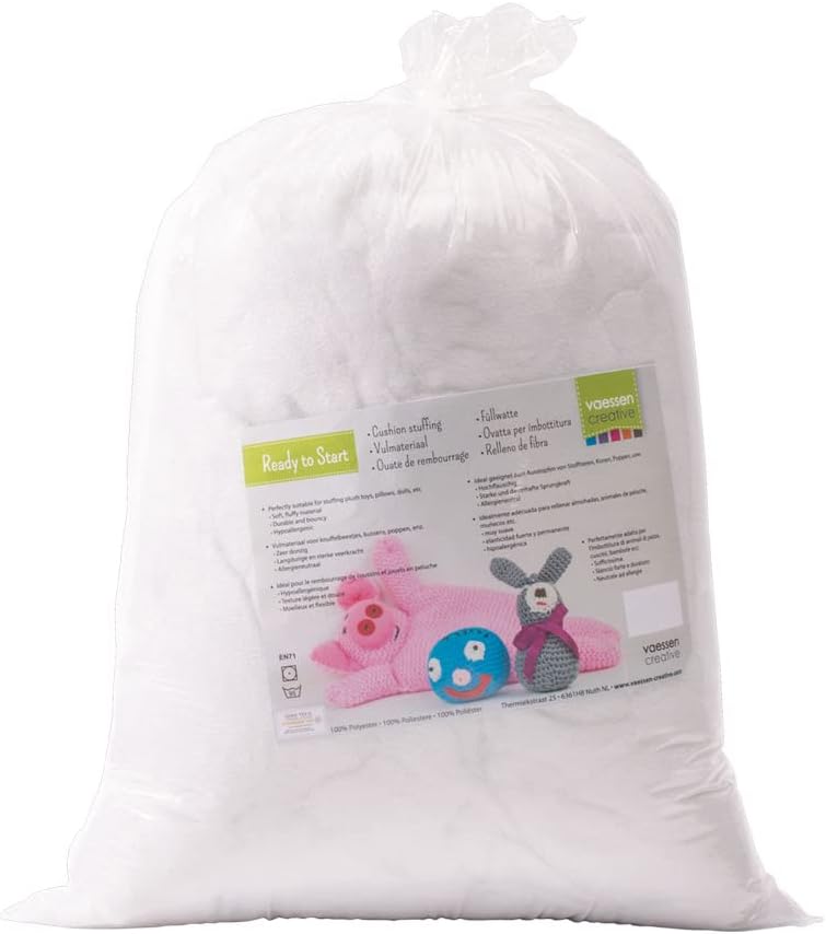 Vaessen Creative Fluffy Polyester Filling - Soft Craft Stuffing for Plush Toys, Pillows & DIY Projects