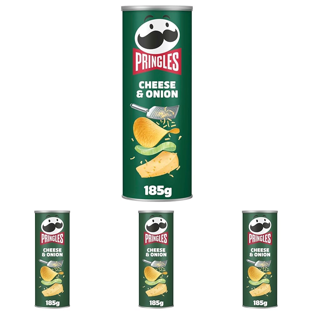 Pringles Cheese & Onion Sharing Crisps 185g (Pack of 4)