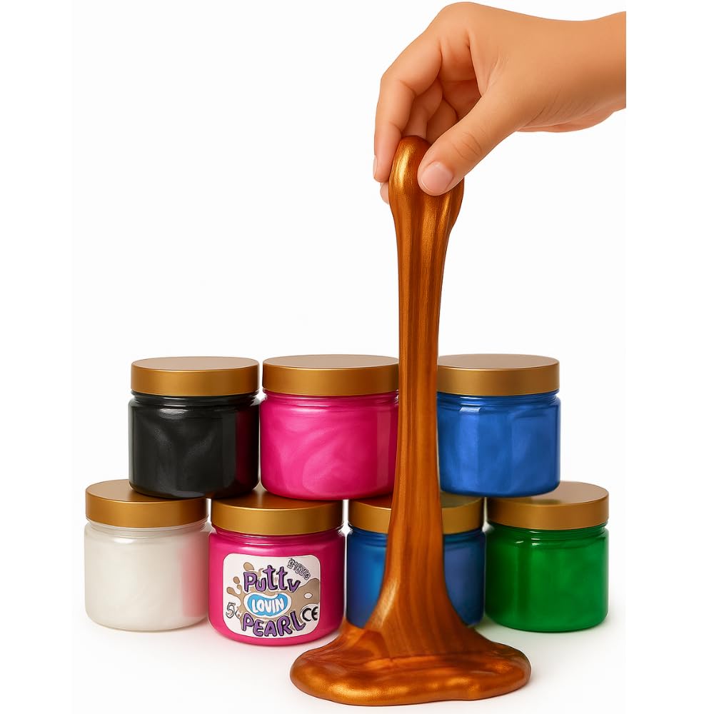 Lovin Slime Putty Pearl 210ml - Metallic Stretchy Sensory Fidget for Kids & Adults