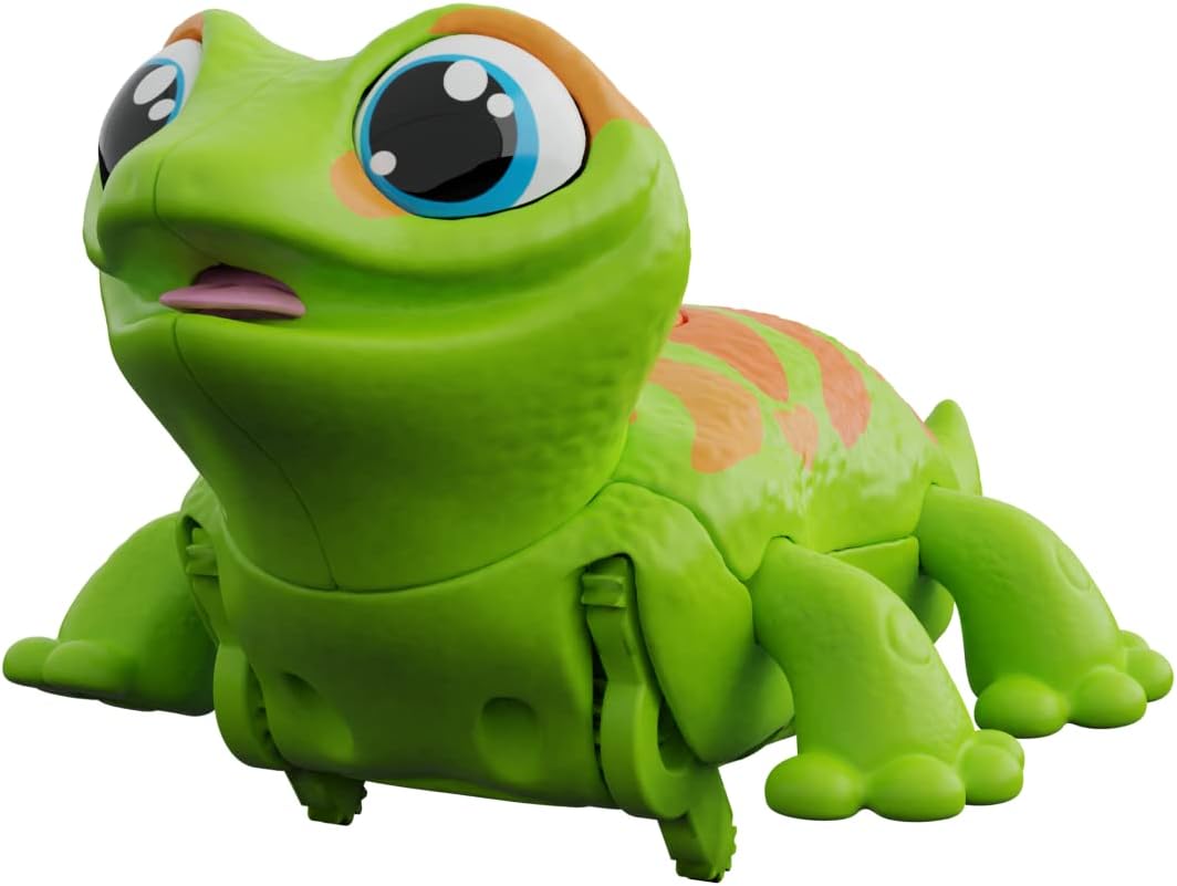 Animagic Let's Go Gecko - Interactive Walking, Dancing & Light-Up Electronic Pet for Kids