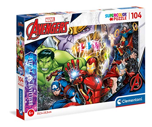 Clementoni Marvel Brilliant Puzzle - 104-Piece Jigsaw for Kids, Ages 6+