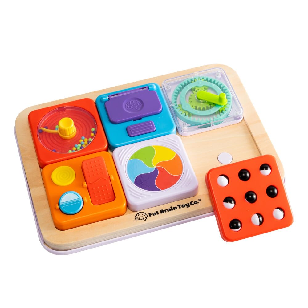 Fat Brain Toys PlayTab Essential Set - Magnetic Sensory Activity Board for Toddlers 12M+