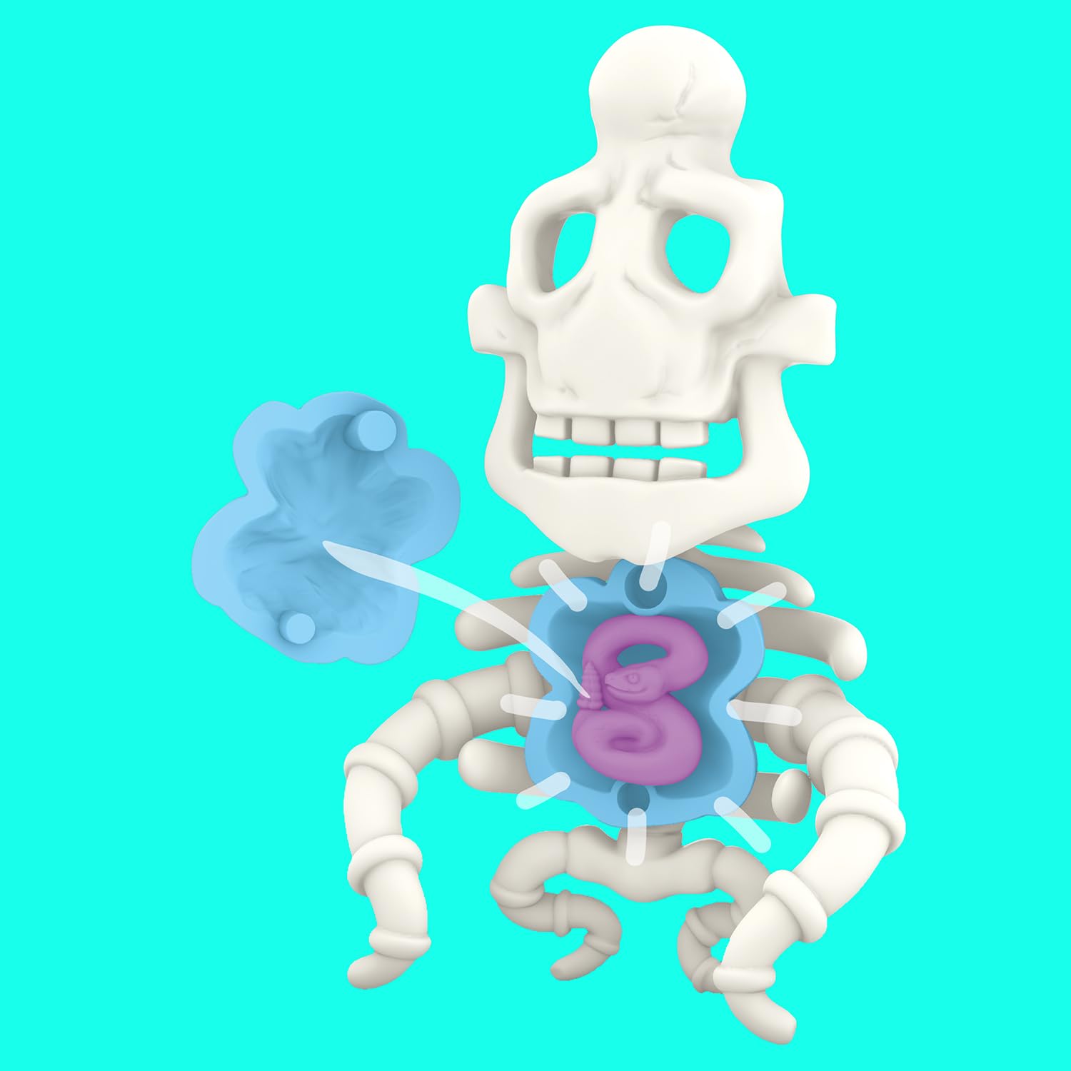 Gooblins 2 Pack - Stretch, Squeeze & Build Slime Alien Skeleton Puzzle