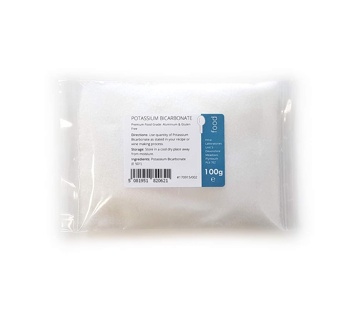 Intralabs - Potassium Bicarbonate 100g Food Grade Granules E501