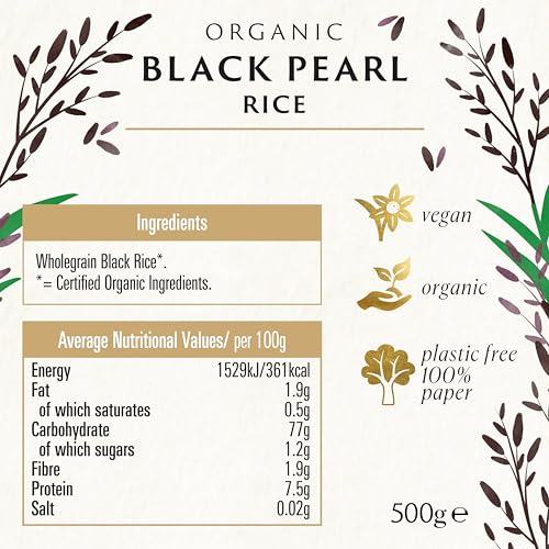 Biona Organic Black Venus Rice, 500g - Aromatic Wholegrain Rice from Piedmont