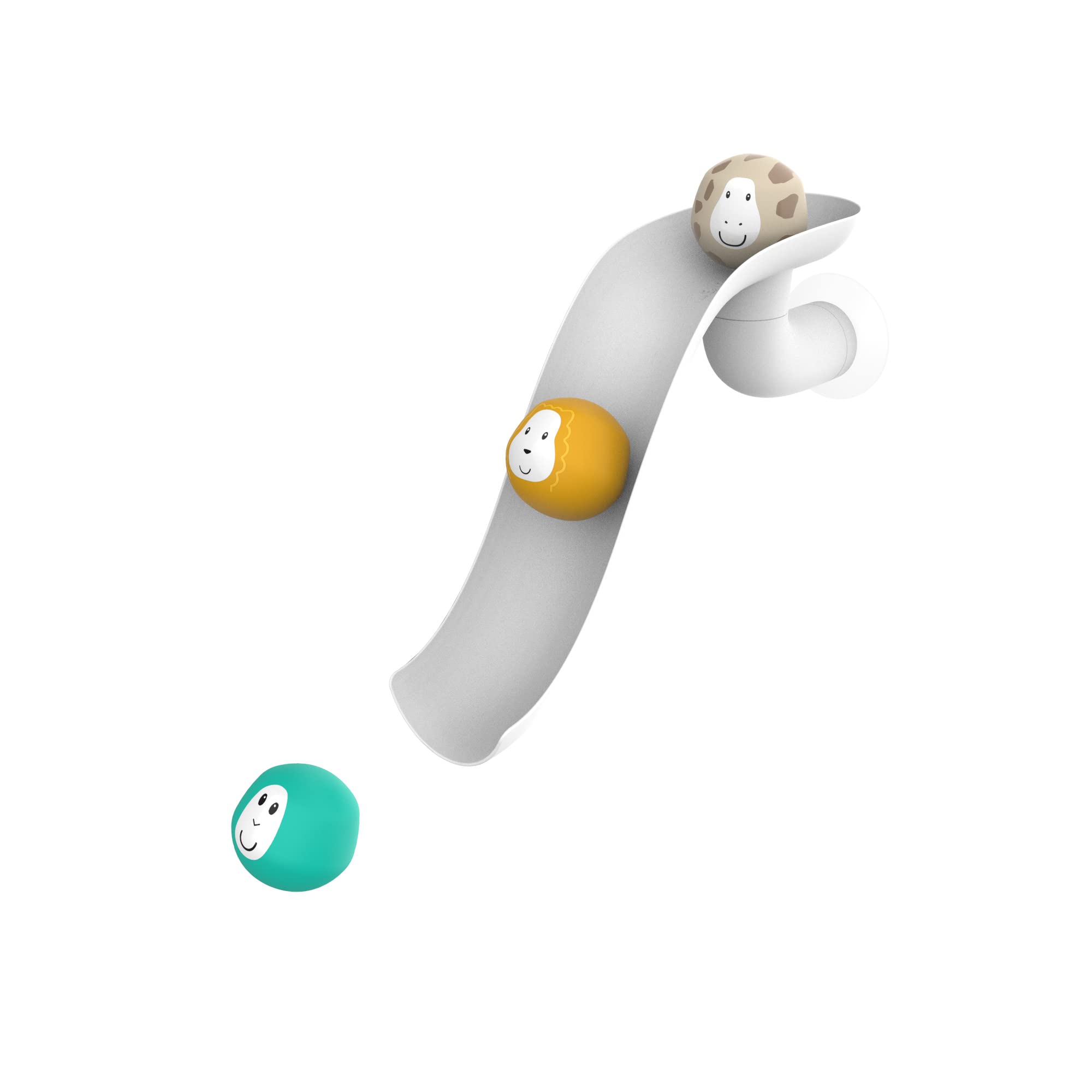 Matchstick Monkey Bathtime Slide Set - Antimicrobial Baby Bath Toy with 3 Animal Rocks, 12 Months+