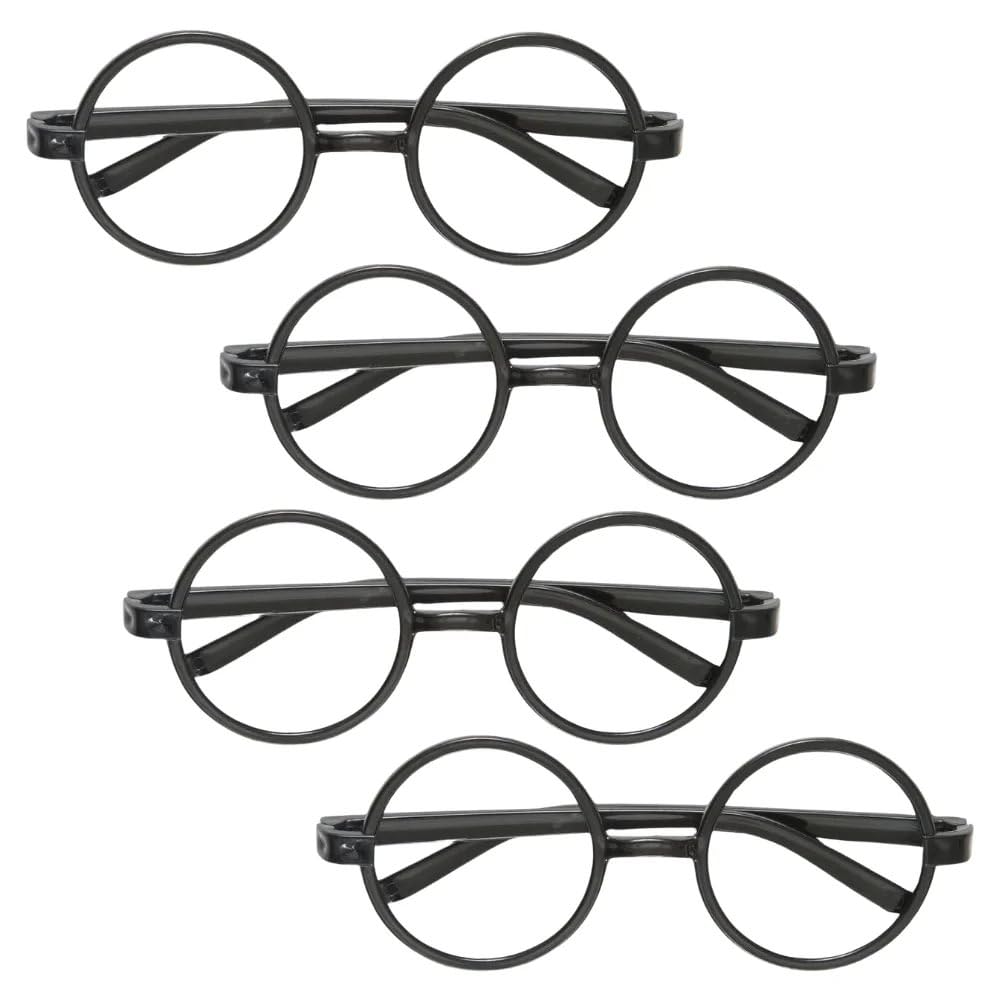 Harry Potter Black Novelty Eyeglasses - Pack of 4 - Costume Accessory for Fans & Party Dress-Up