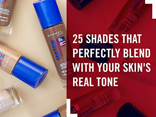 Rimmel Match Perfection Foundation - Medium Coverage, 24hr Hydration, SPF20, Cruelty Free (30g)