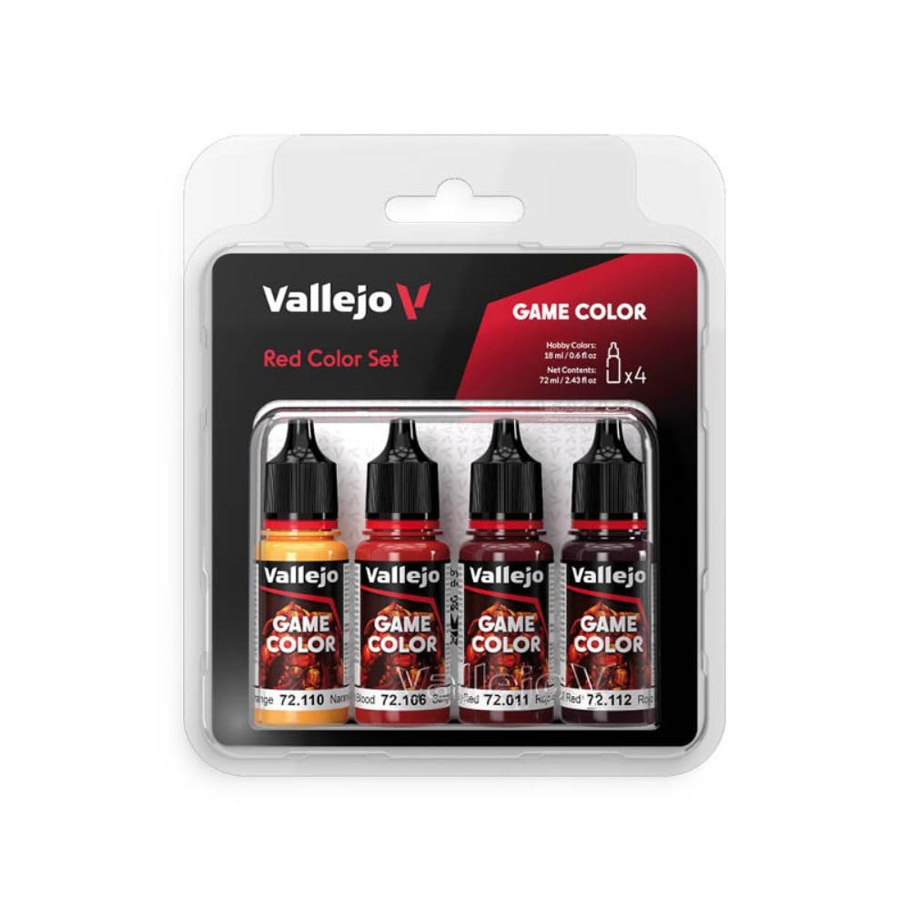 Vallejo AV Game Color Set - Red Colors (x4) - Acrylic Paints for Model Building