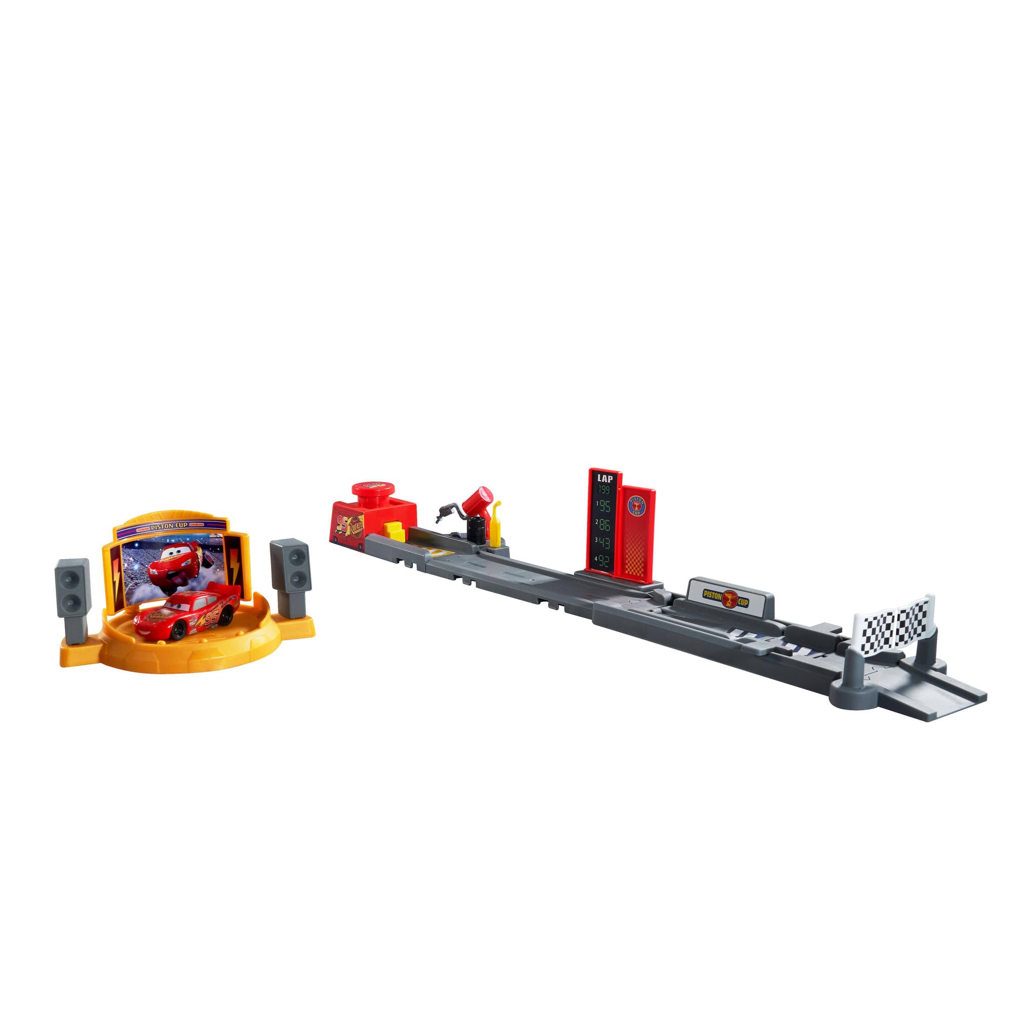 Mattel Disney and Pixar Cars Piston Cup Jump and Stunt Runway Playset - 2-in-1 Racing & Stunt Action for Kids