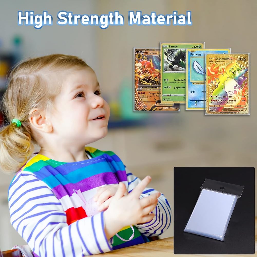 MOXYOY Pokemon Card Sleeves 100 Pack - Transparent Protective Sleeves for TCG Cards