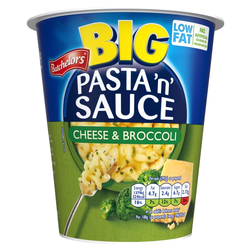 Batchelors Big Pasta "n" Sauce Cheese & Broccoli Ready Meal Pot, 85 g (Pack of 4)