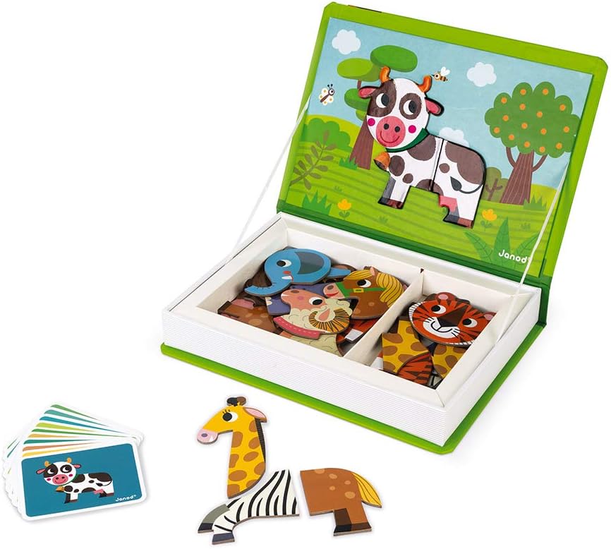 Janod Animals Magnetibook - Educational Magnetic Puzzle Playset