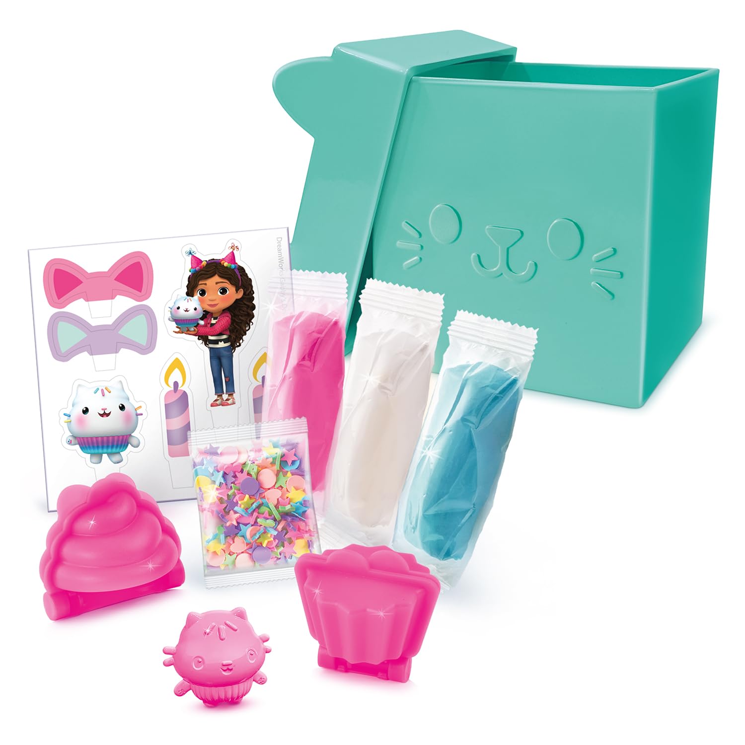 Gabby's Dollhouse Mystery Cat Box Clay Sensory Kit - Cakey Cat Charm, Ages 3+