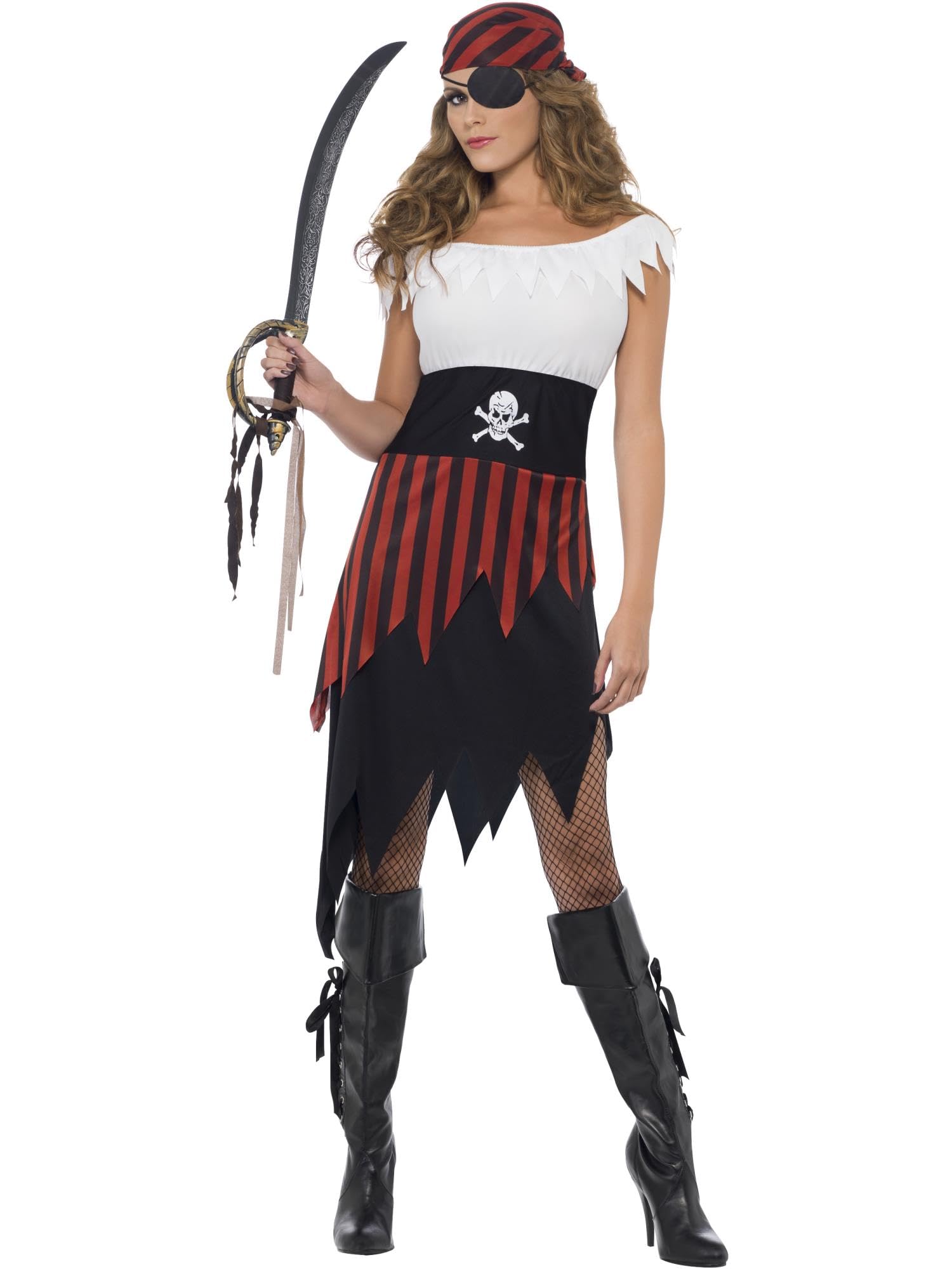 Smiffys Pirate Wench Costume - Black S (UK 8-10)