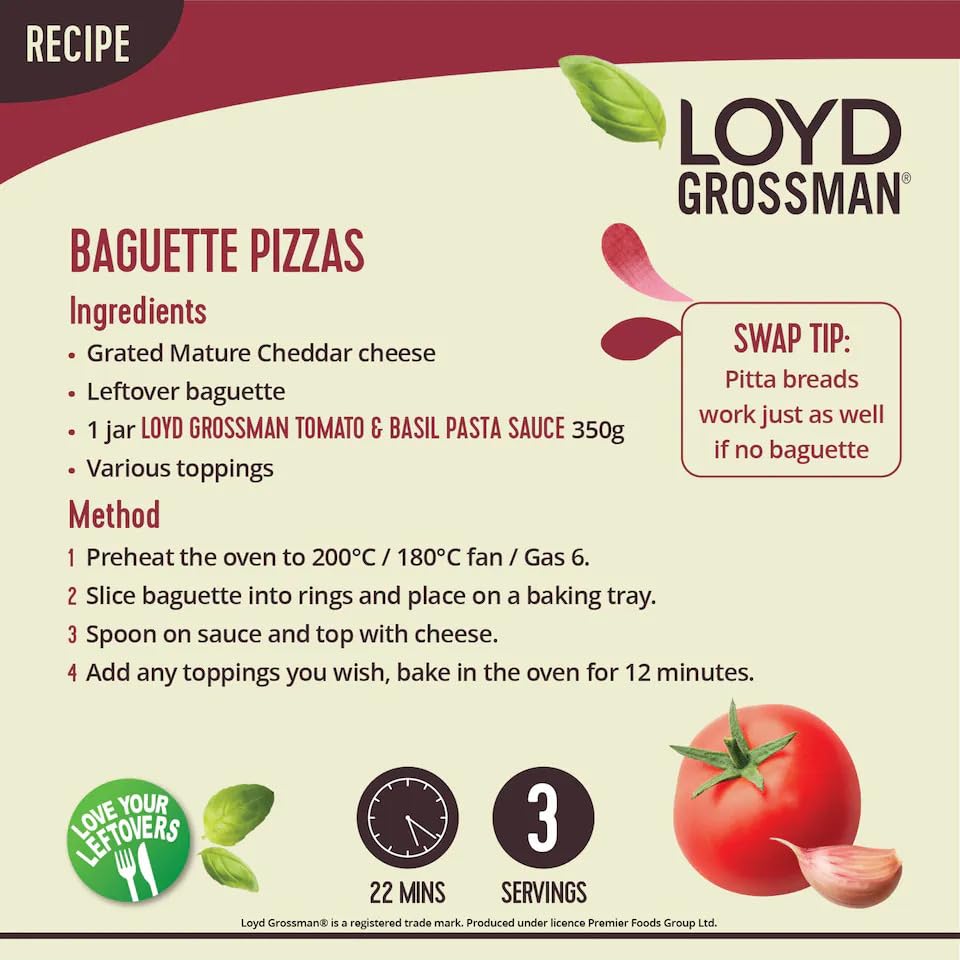 Loyd Grossman Italian Tomato & Basil Sauce (350g)