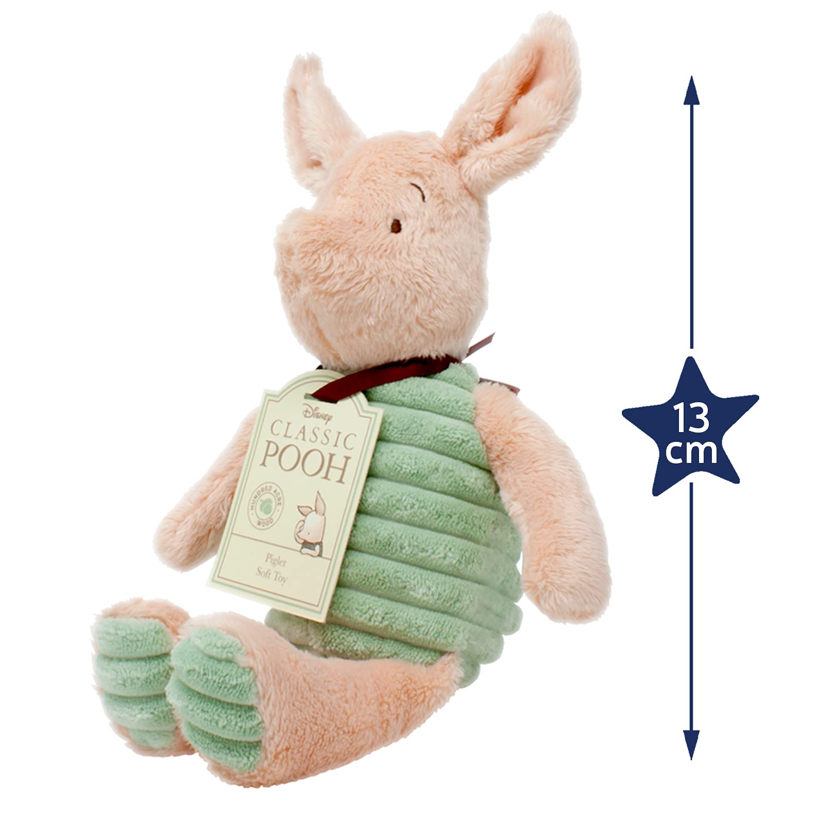 Rainbow Designs Classic Winnie the Pooh Piglet Plush - 17.5cm Soft Toy for Babies & Toddlers