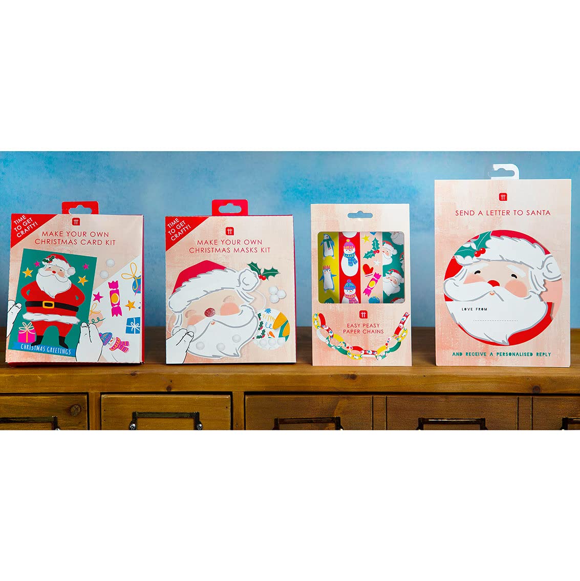 Talking Tables Christmas Card Making Craft Kit for Kids - 12-Pack with Envelopes & Decorations