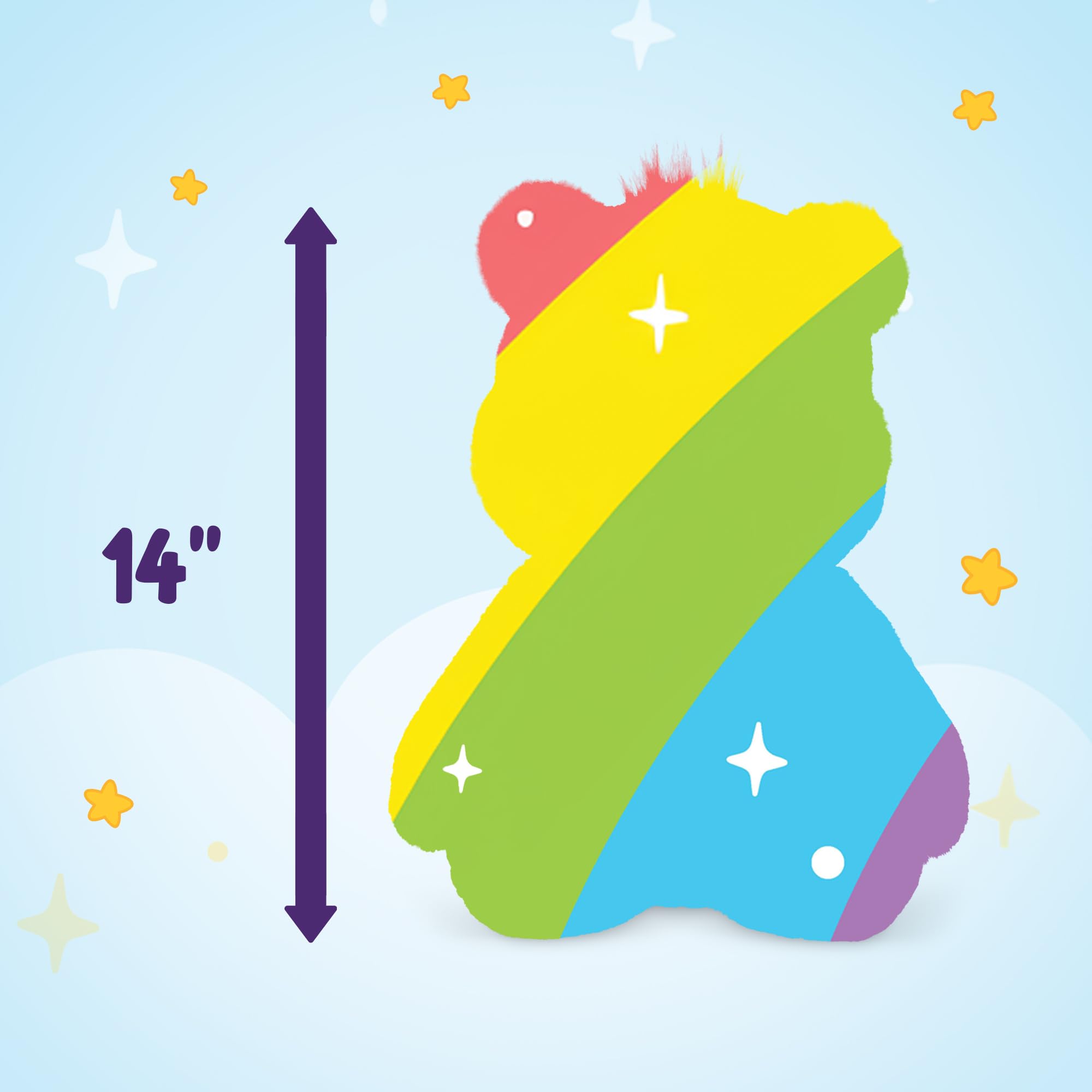 Care Bears Cheer Bear 35cm Plush Toy - Soft Cuddly Stuffed Animal for Kids