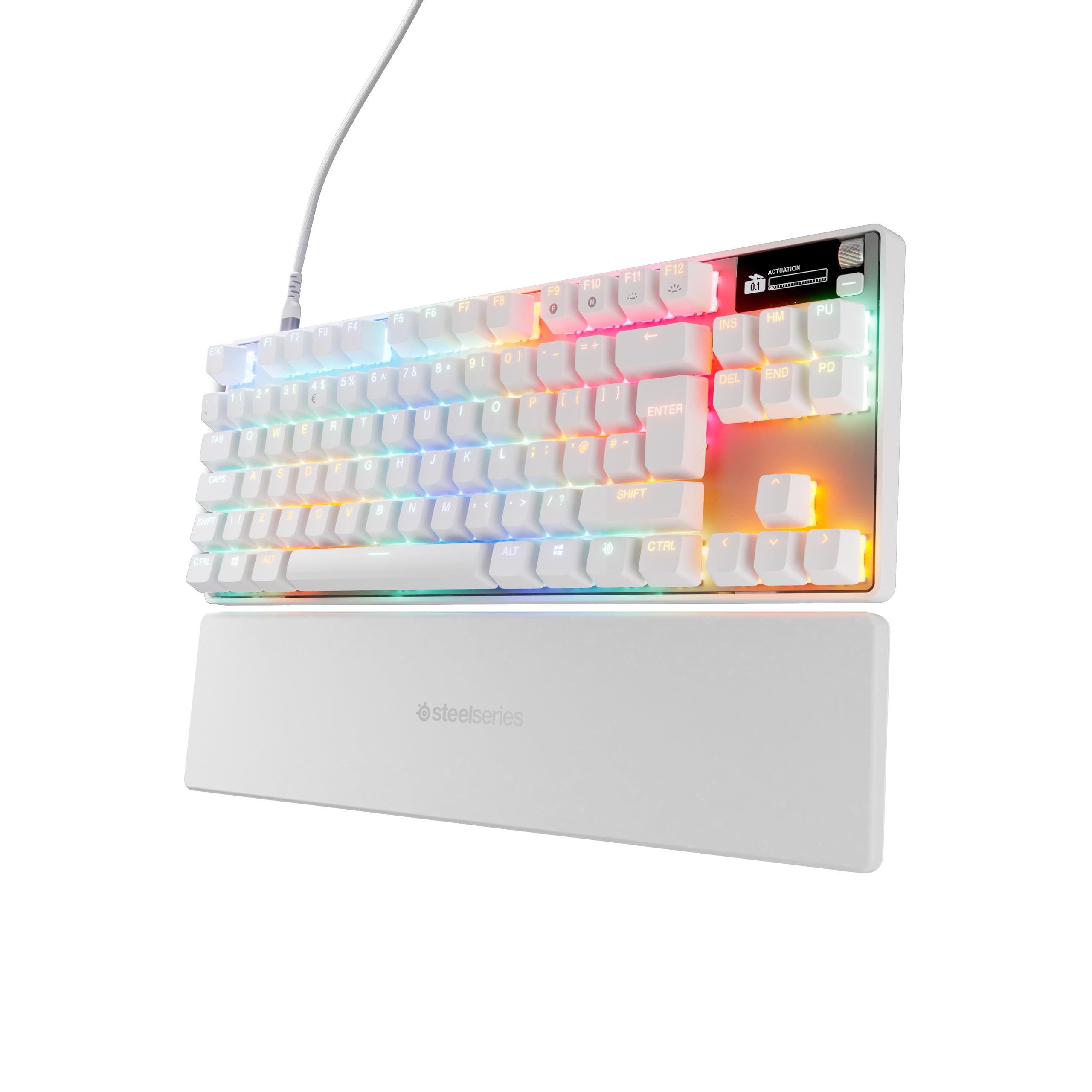 SteelSeries Apex Pro TKL Gen 3 White - HyperMagnetic Gaming Keyboard with OmniPoint 3.0 Switches