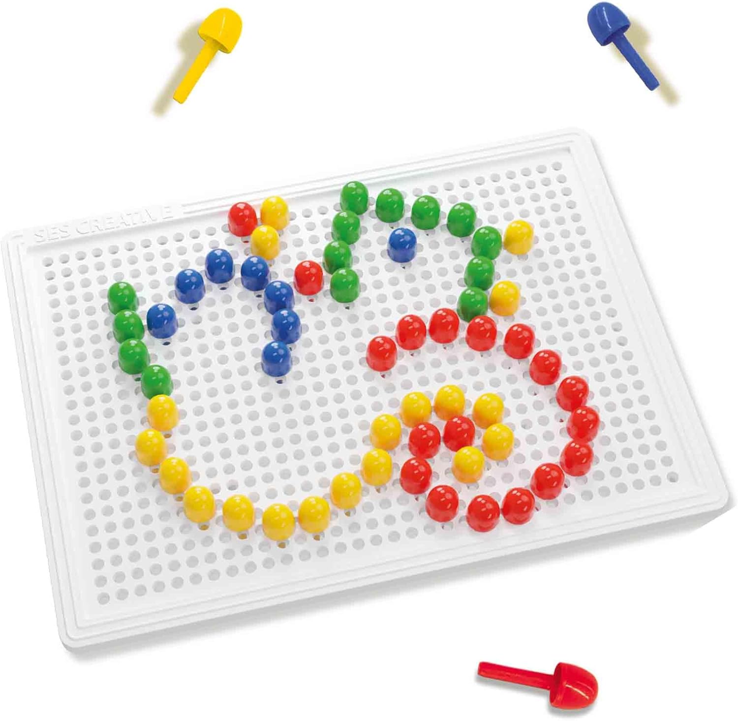 SES Creative 14046 Mosaic Board Compact - Reusable Arts & Crafts Set for Kids