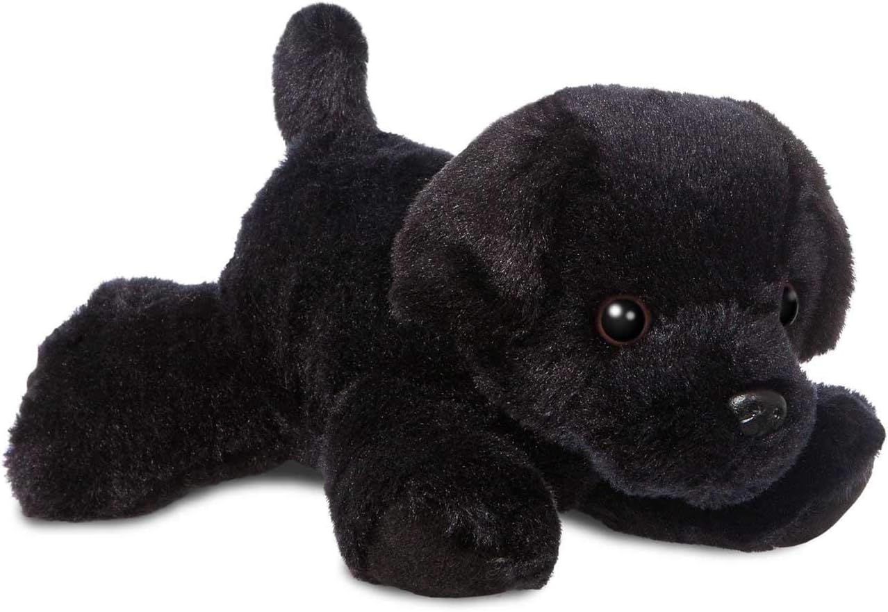 Aurora Mini Flopsies Black Labrador Dog - Soft Plush Toy, 8in