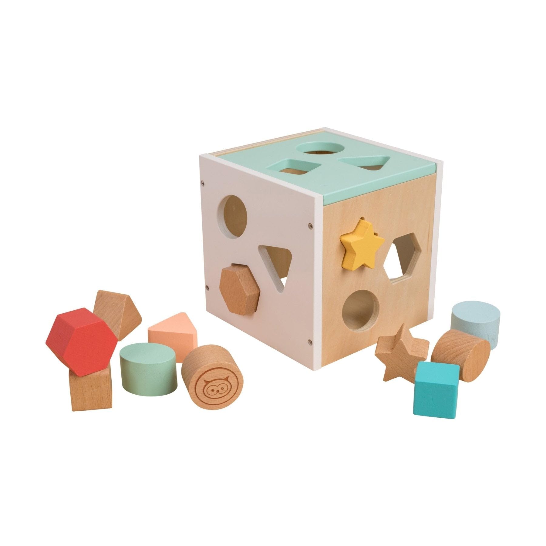 Owl & Fox Wooden Shape Sorter - Educational Montessori Toy for Toddlers 12 Months+