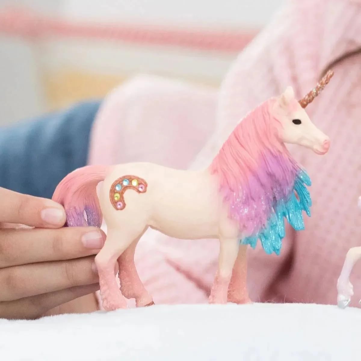SCHLEICH 70723 Marshmallow Unicorn Mare Figurine - Multicoloured Fantasy Toy for Ages 3+