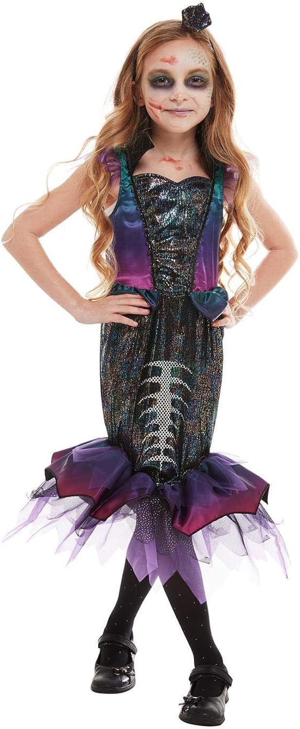 Smiffys Dark Mermaid Costume - Purple Dress with Headband