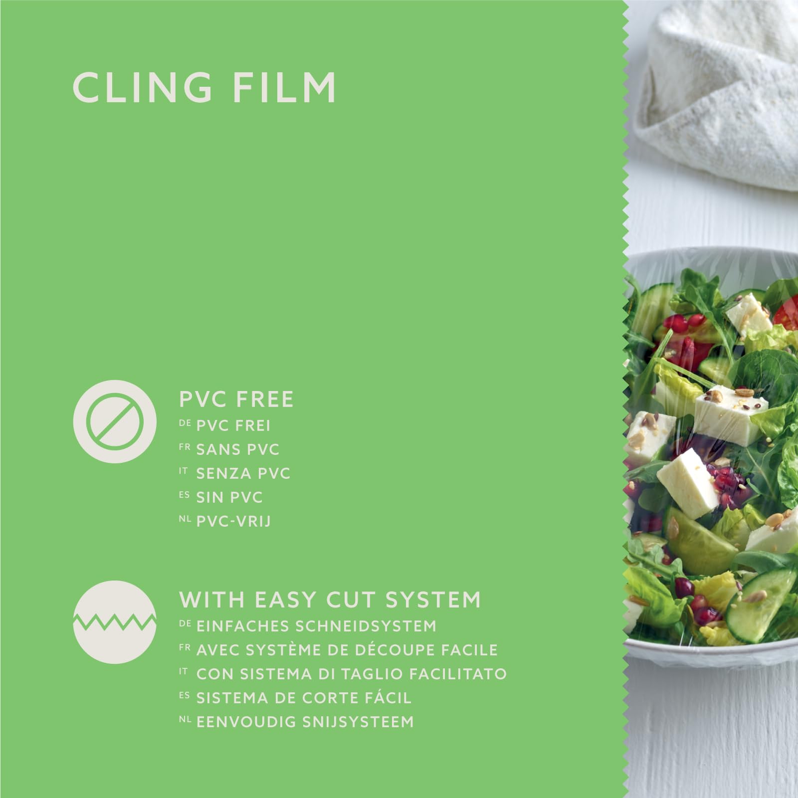 by Amazon Cling Film, 75m x 29cm - Extra Strong PVC-Free Food Wrap