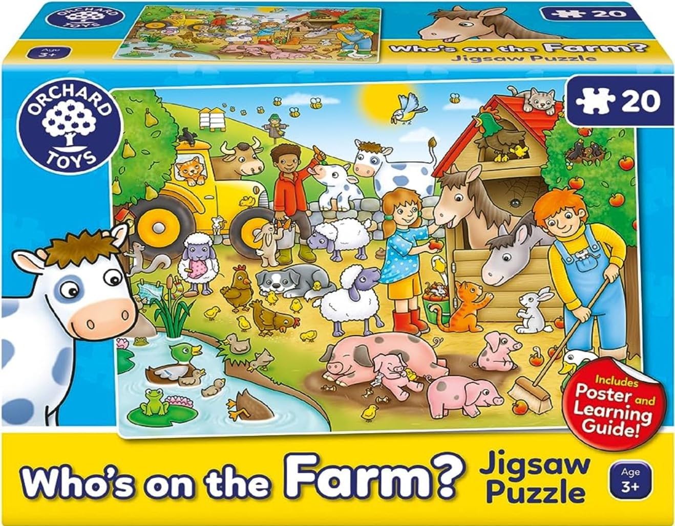 Orchard Toys Who's On the Farm? 20-Piece Jigsaw Puzzle for Ages 3+