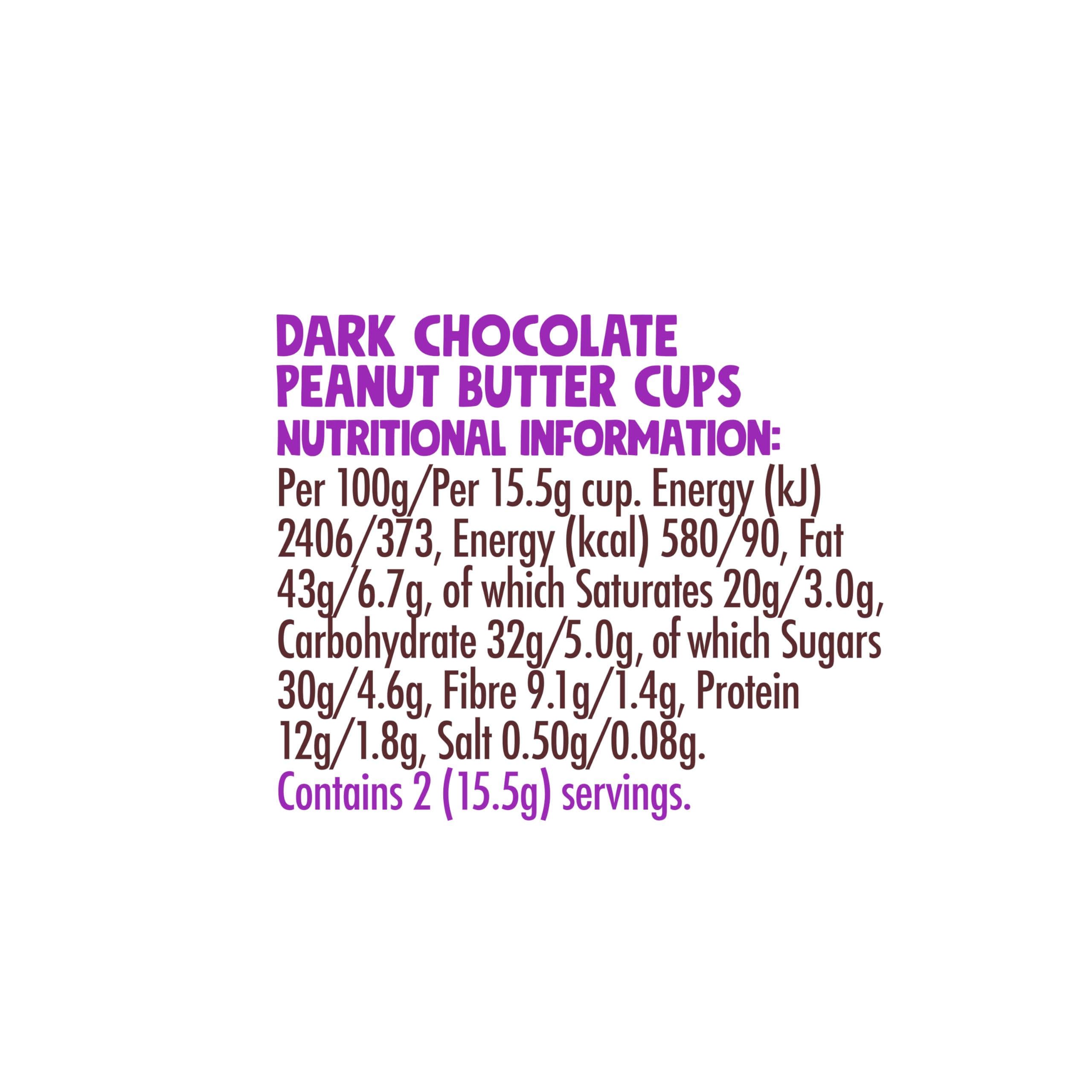 Pip & Nut - Dark Chocolate Peanut Butter Cups (15 Pack, 2 Cups per Pack)