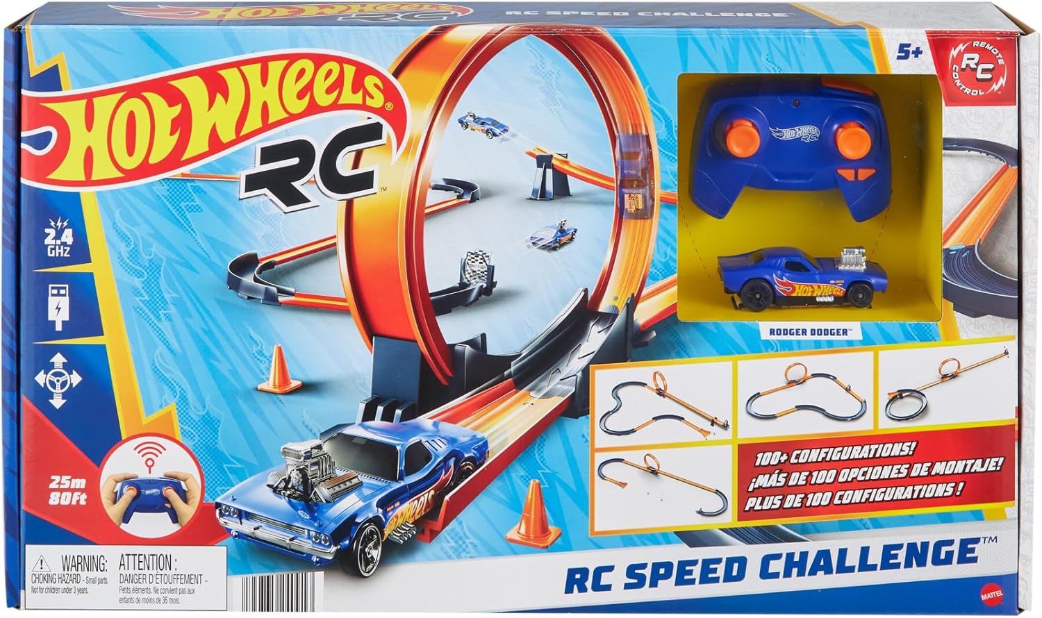 Hot Wheels RC Speed Challenge Track Set - 30+ Piece Remote-Controlled Racing Playset for Kids 5+