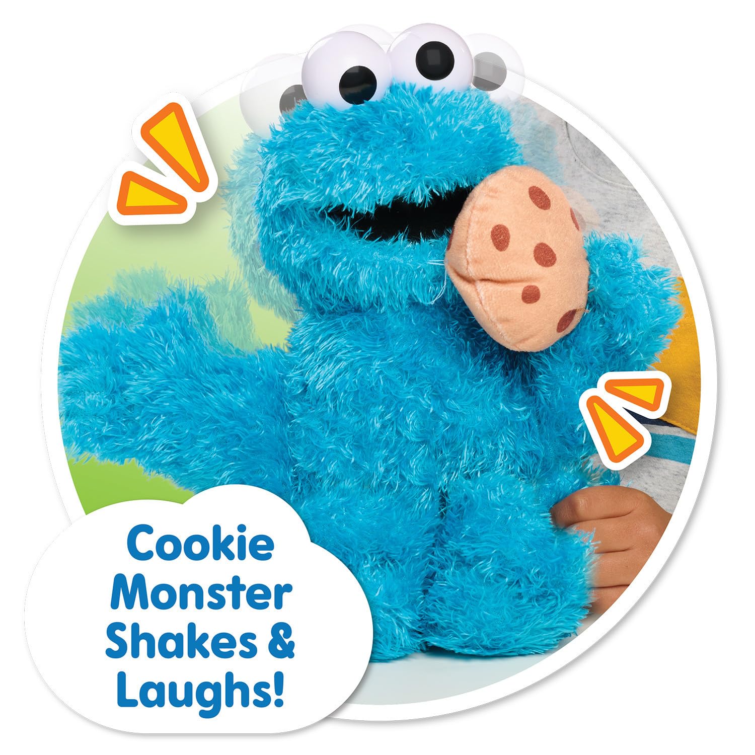 Just Play Sesame Street Nom Nom Cookie Monster 13.5-inch Plush Toy with Sounds and Motion - Blue