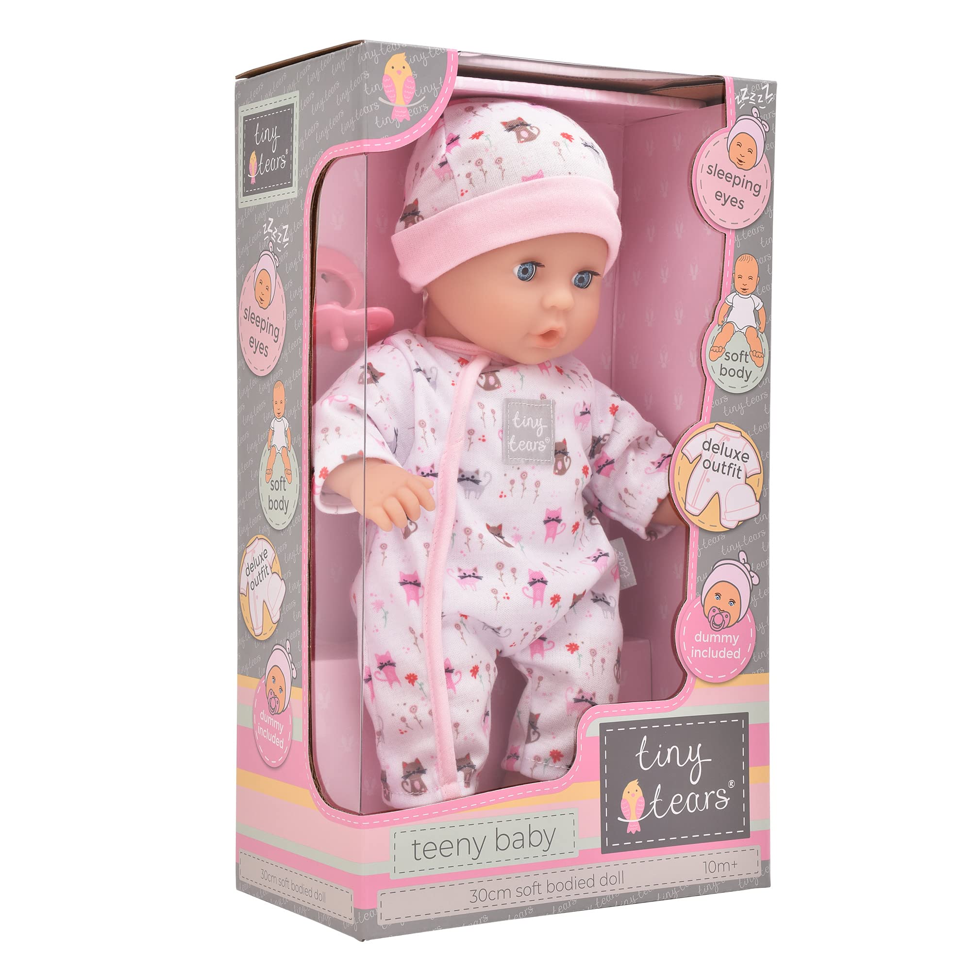 Tiny Tears Teeny Baby Doll - 30cm Soft Body with Sleeping Eyes & Deluxe Outfit