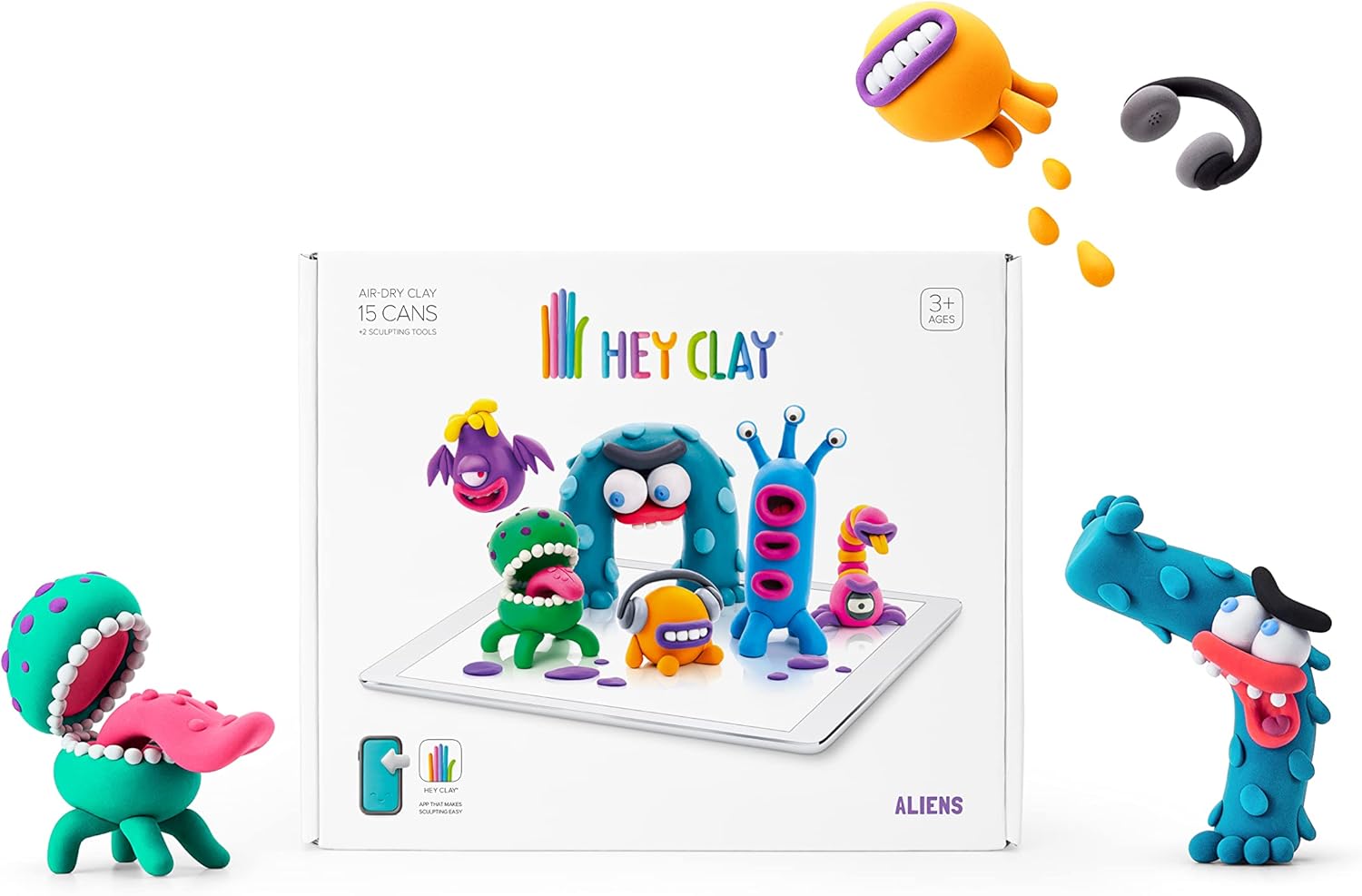 Hey Clay Aliens Set - Air Dry Modeling Clay for Kids - Creative Arts & Crafts Play
