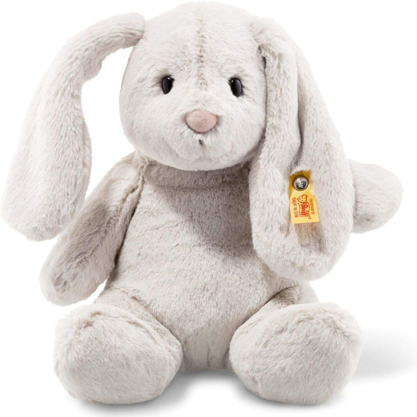 Steiff Soft Cuddly Friends Hoppie Rabbit - Plush Stuffed Animal, 28 cm, Light Grey