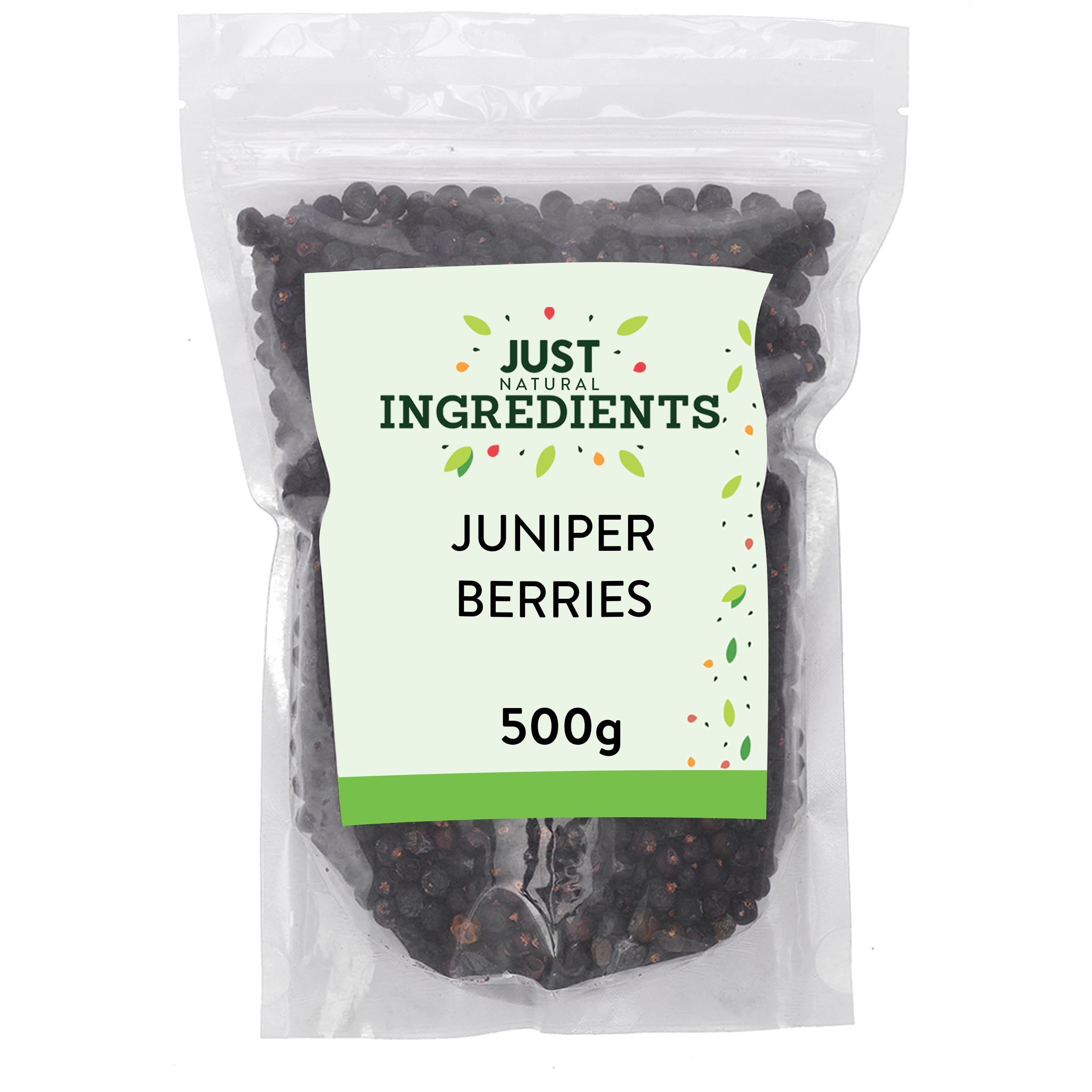 JustIngredients Organic Juniper Berries 500g - Dried Spice for Cooking, Gin Making & Pickling