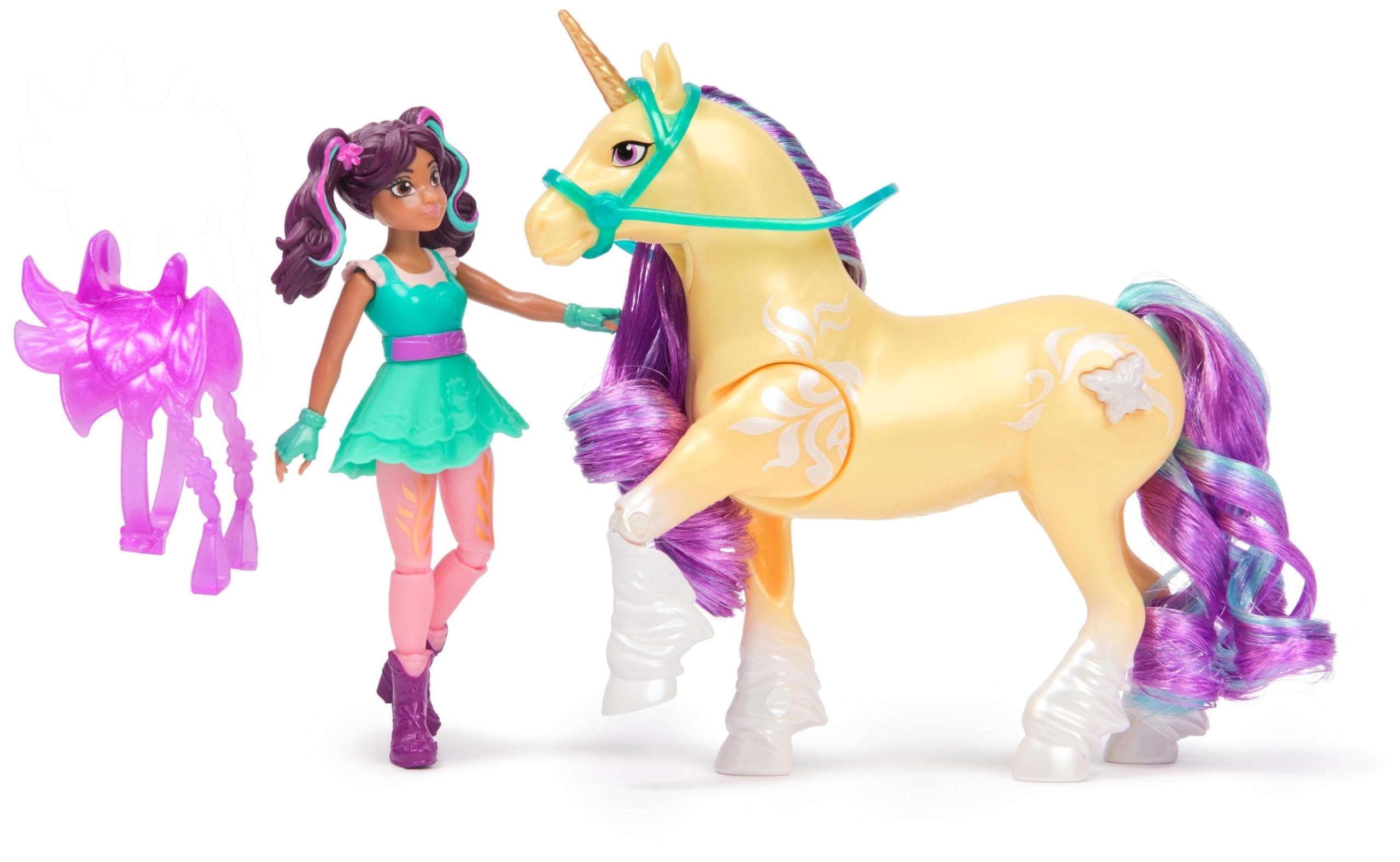 Unicorn Academy Ava & Leaf Plant Magic Playset - Light-Up Unicorn Toy with Poseable Doll for Ages 4+