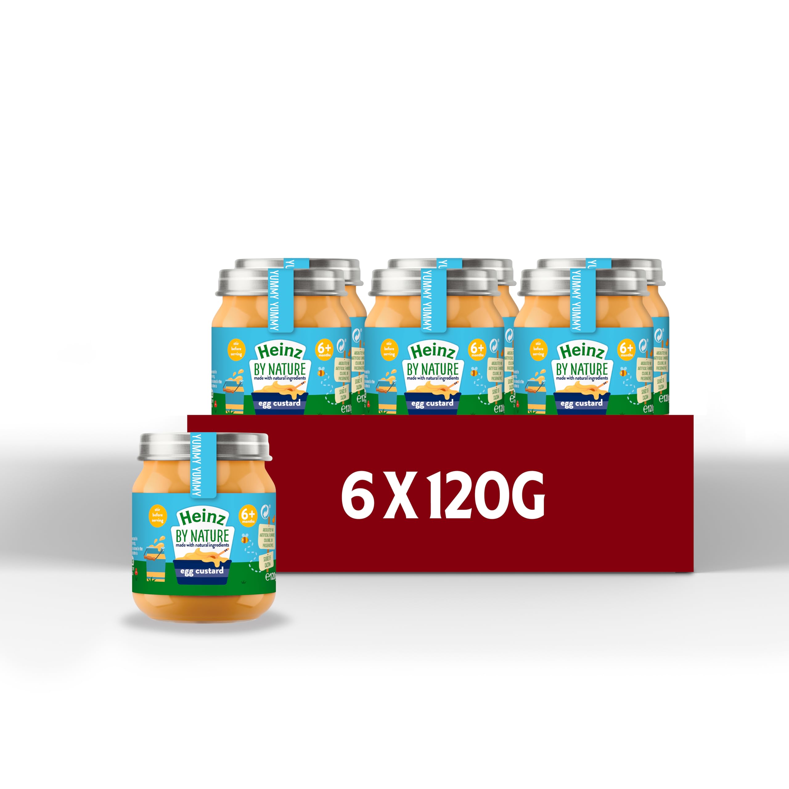 Heinz By Nature Egg Custard Baby Food Jar 6x120g - Gluten Free, No Artificial Additives