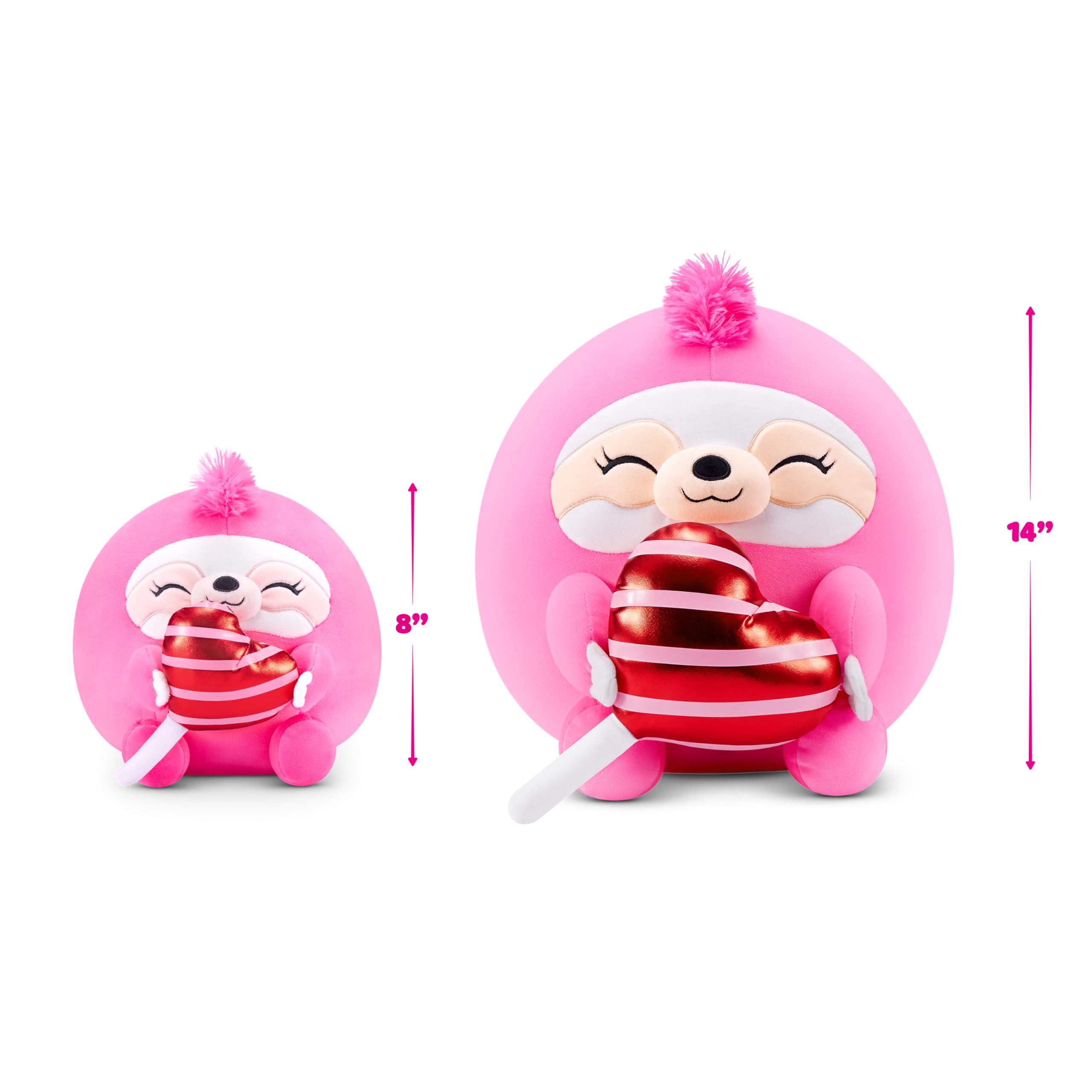 Snackles Valentines Sloth - 20 cm ZURU Cuddly Squishy Plush with Licensed Snack