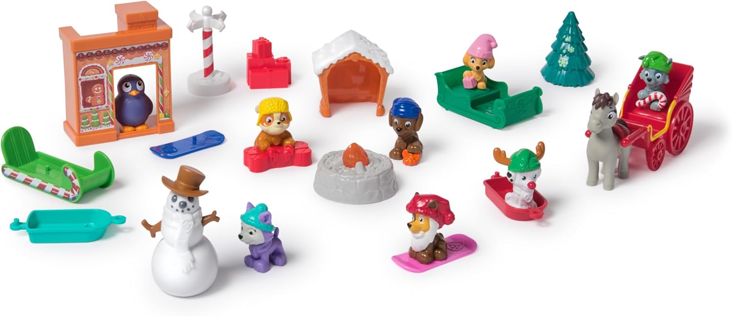 Paw Patrol 2024 Advent Calendar - 24 Surprise Toys with Figures & Accessories