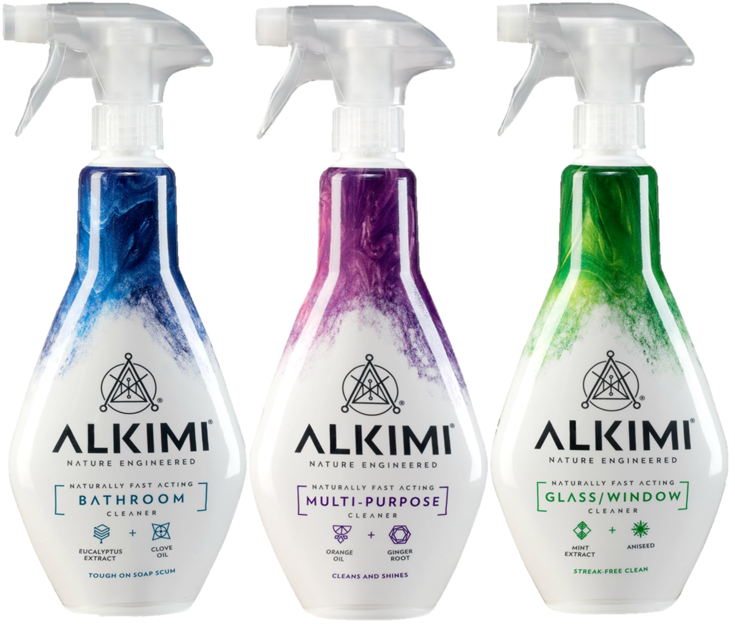 ALKIMI Home Essentials Cleaning Products, Pack of 3 – Multi-Purpose, Bathroom & Kitchen Cleaners