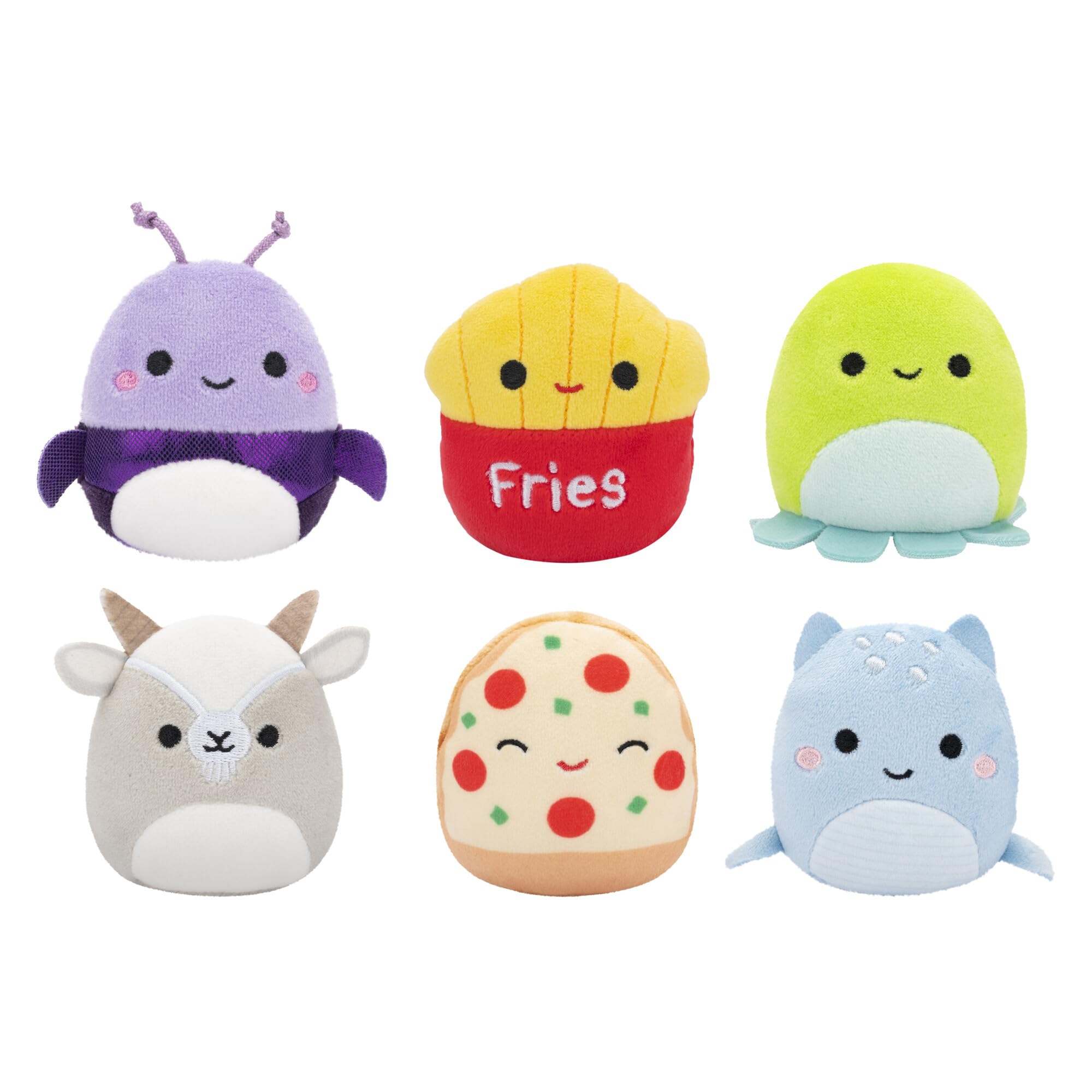 Squishmallows Micromallows 6-Pack - 2.5" Mini Plush Collection with Axel, Lune, Malcolm, Orphie, Pep, Walker